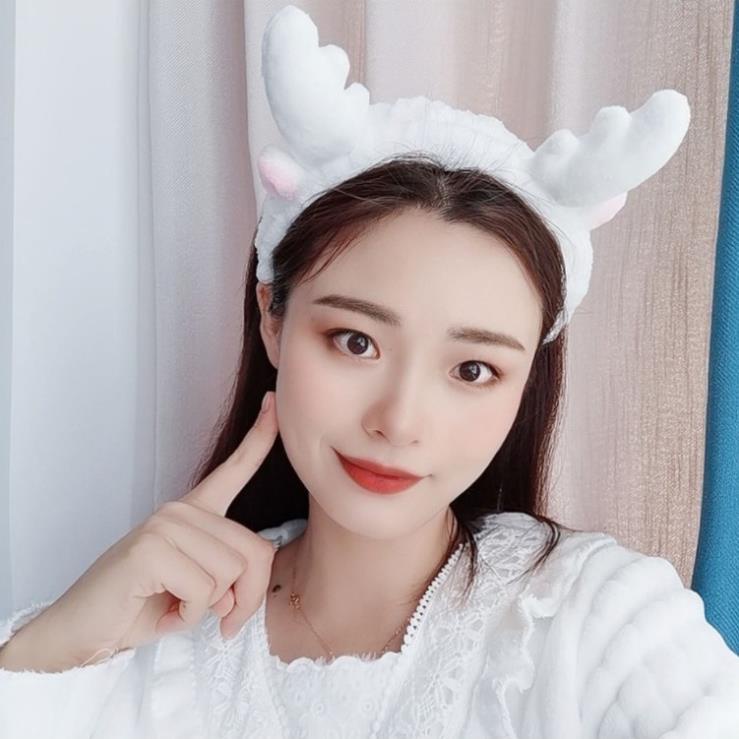 Băng đô rửa mặt băng đô cài tóc sừng hươu vải nhung sang chảnh, June Accessories