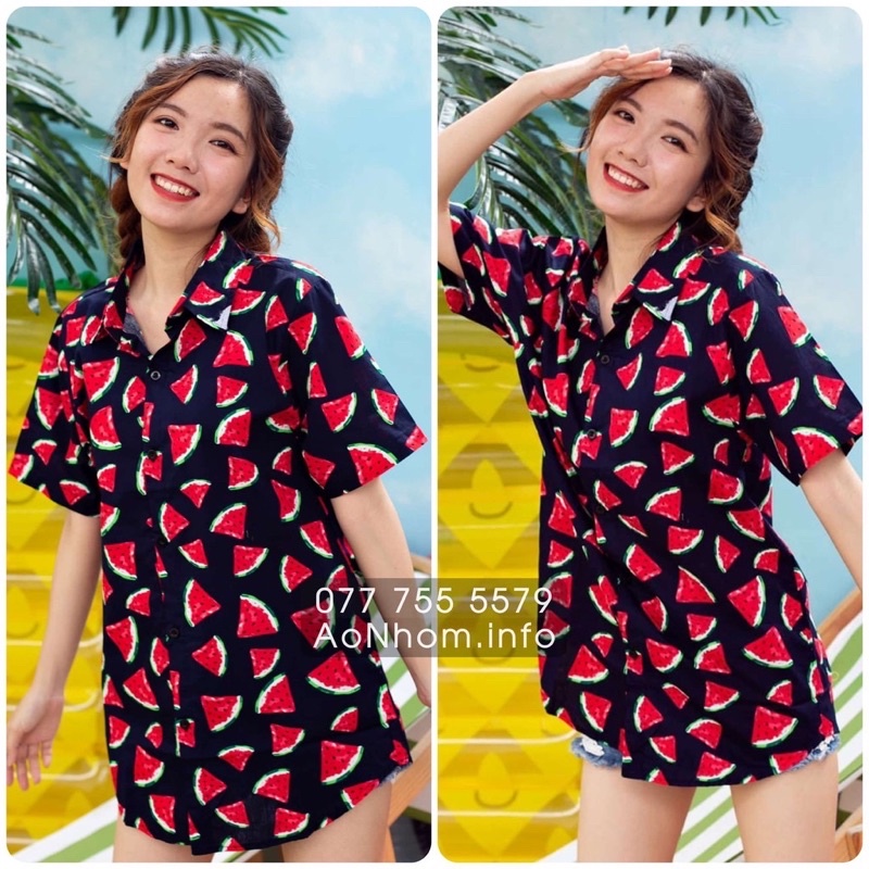 Áo sơmi trái cây dưa hấu unisex