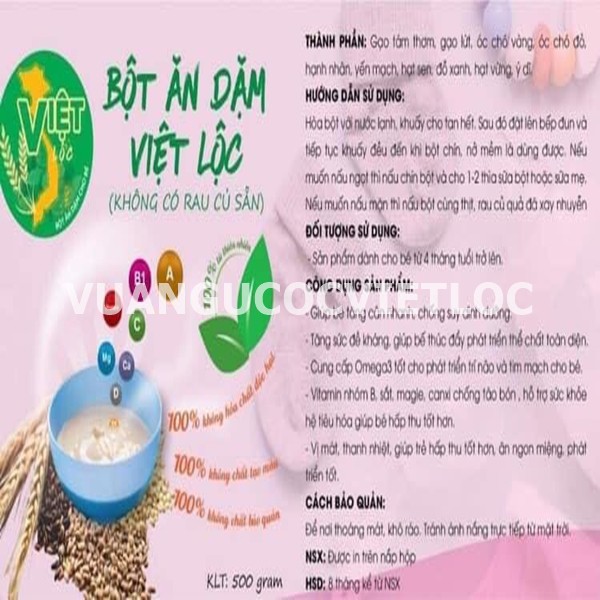 [FREESHIP+MÃ GIẢM GIÁ] Bột ăn dặm Việt Lộc sản phẩm chính hãng, bột ăn dặm Việt Lộc an toàn đầy đủ dinh dưỡng cho bé