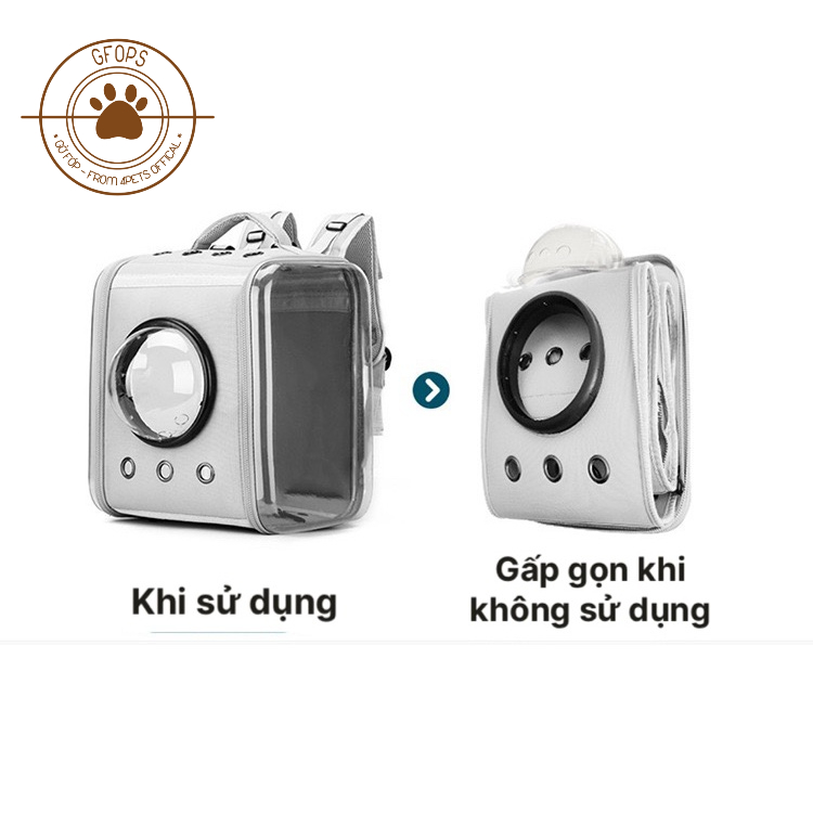 Balo phi hành gia trong suốt siêu to kèm thảm lót - 4pets official