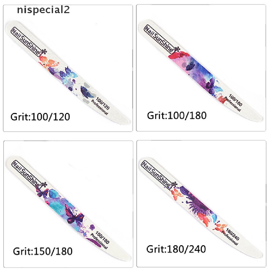 [nispecial2] 4Pcs/Lot Wooden Nail Files Butterfly Printed Strong Sandpaper White Wood Files [new]