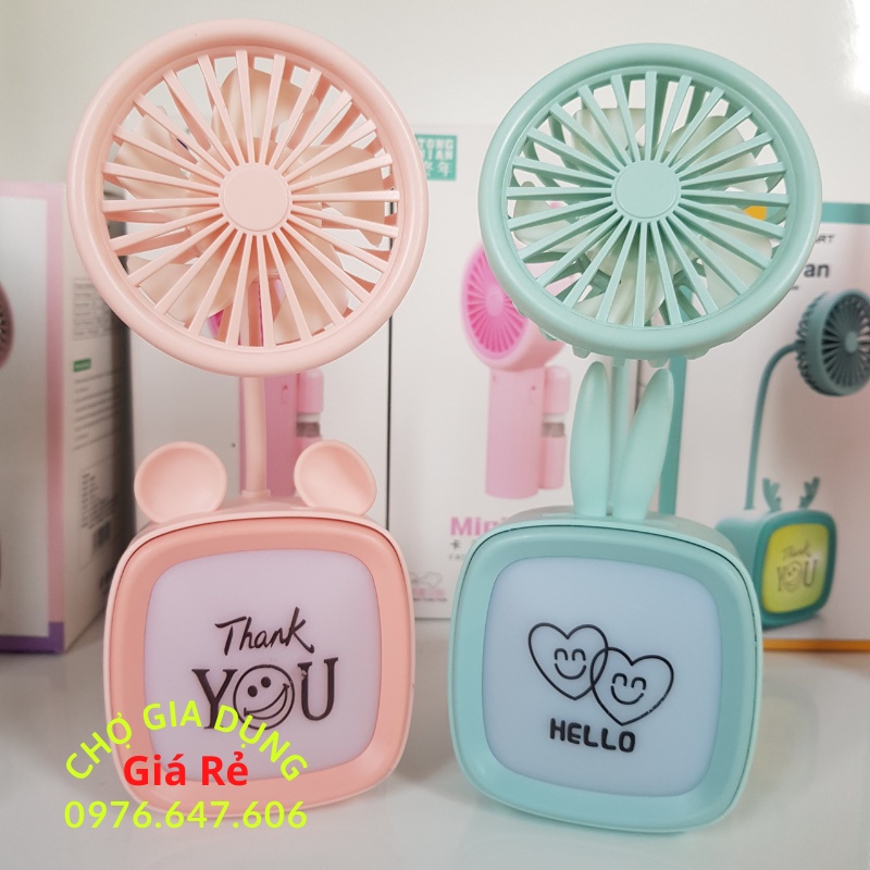 Quạt Tích Điện Mini Để Bàn Siêu Dễ Thương