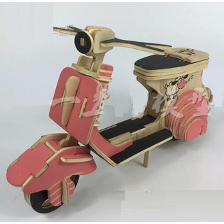 Mô hình lắp ráp gỗ 3d xe máy vespa
