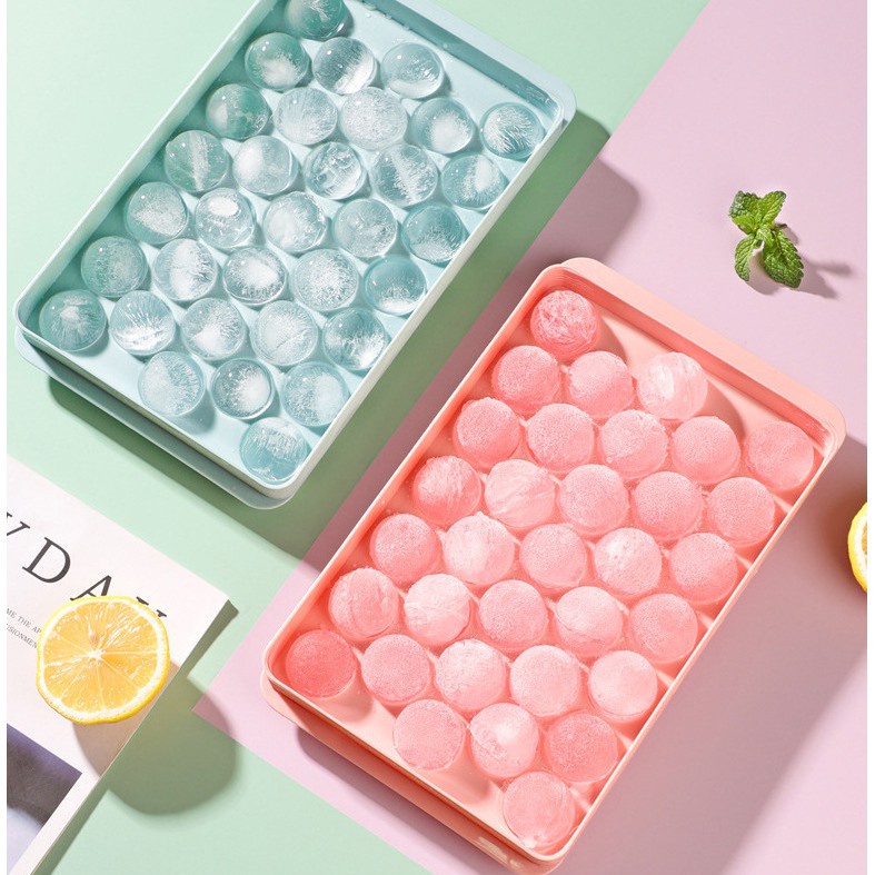 Khay Làm Đá Tròn 33 Viên Chất Liệu Cao Cấp