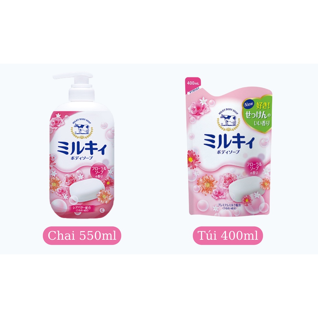Sữa tắm Cow Style Milky dưỡng ẩm hương hoa hồng – 550ml