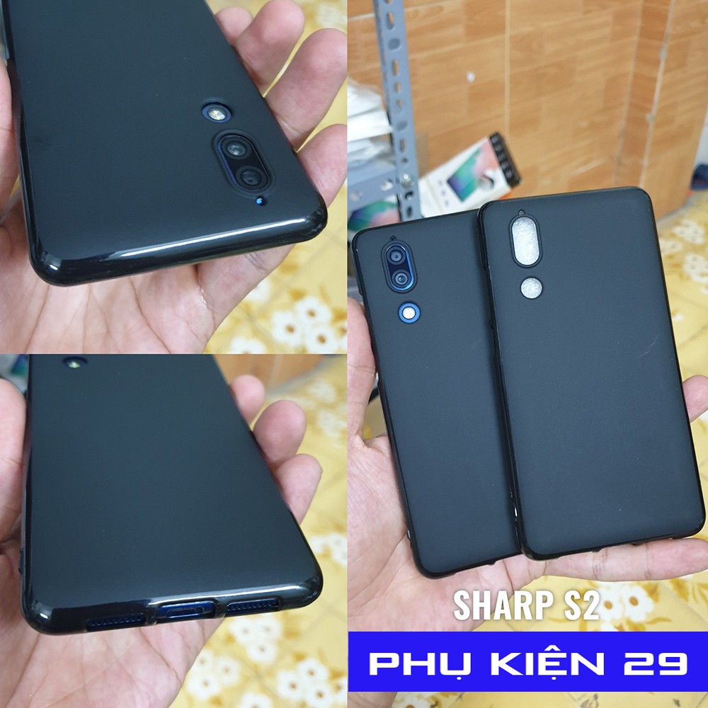 [Sharp S2] Ốp lưng silicon đen nhám Pudini