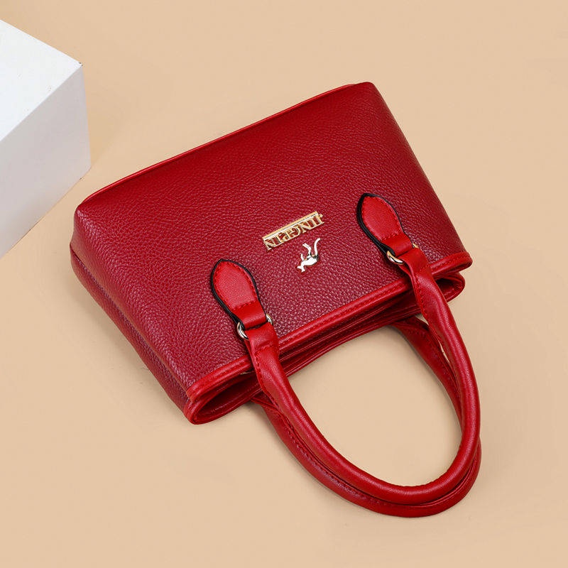 Túi Xách Tay Bằng Da Thiết Kế Thanh Lịch Thời Trang Dành Cho Phụ Nữ Trung Niên