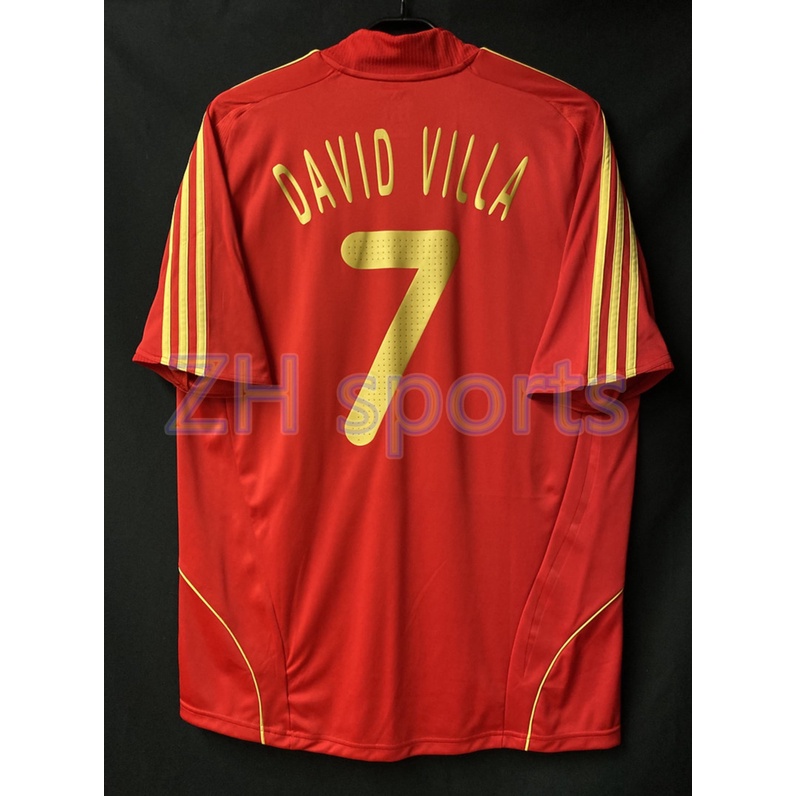 Áo Thun Bóng Đá Đội Tây Ban Nha 08/09 DAVID VILLA 7 Tores 9 A.INIESTA 6 2008