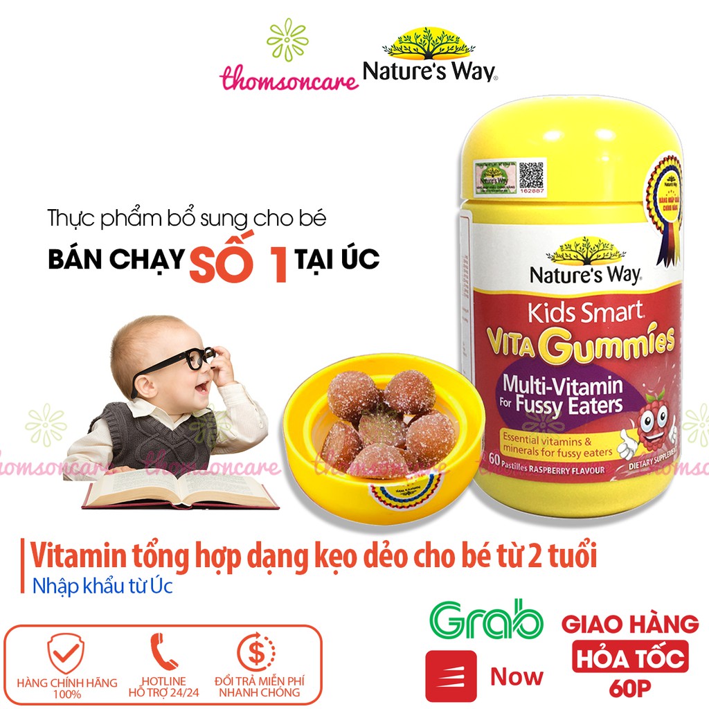 Kẹo bổ sung vitamin tổng hợp cho bé Nature Way Multi vitamin Fussy Eater, tăng miễn dịch, giảm biếng ăn cho trẻ