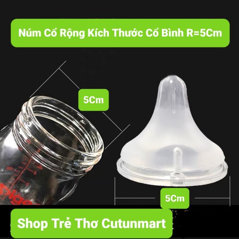 ComBo 10 Núm Ti Thay Thế Cho Bình Cổ Rộng Và Cổ Hẹp Bình Moyuum,Pigeon, Babuu,Toom, kichi, Gb baby, lansinoh