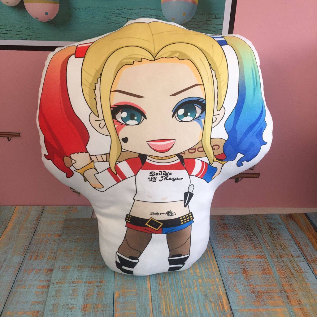 Gối ôm nhồi bông hình Harley Quinn DC The Joker độc đáo dành cho trang trí nhà cửa