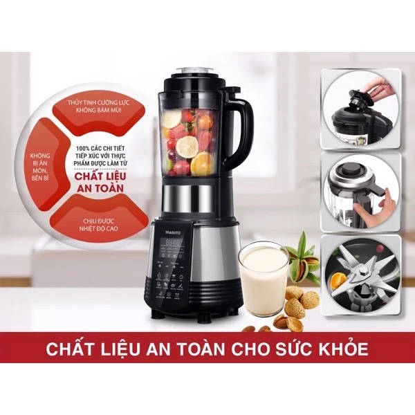 Máy làm sữa hạt MS-GLX Masuto 1.75L xay các loại granola siêu nhuyễn mịn chuyên nấu các món healthy eatclean ăn chay