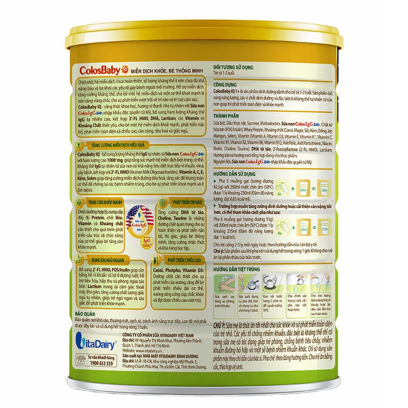 Sữa COLOSBABY IQ Gold 1+ 800G