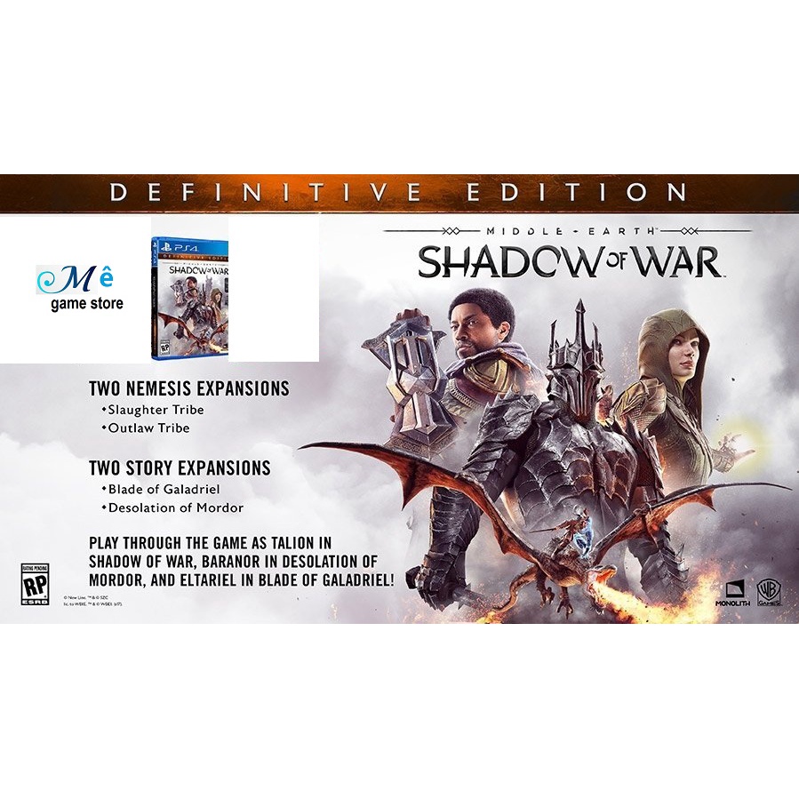 Trò chơi PS4 Middle-earth: Shadow of War Definitive Edition