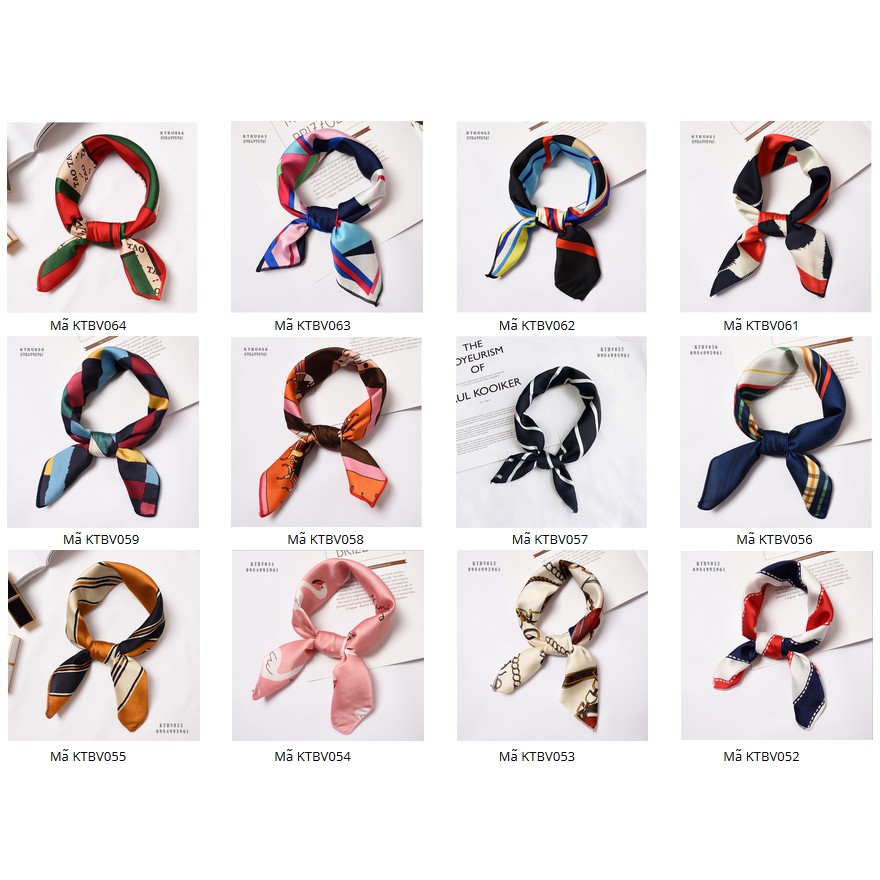 225 mẫu khăn lụa satin vuông 50x50cm