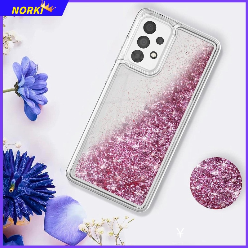 Ốp Lưng Kim Tuyến Nước Trong Suốt Hình Trái Tim Cho Samsung Galaxy A73 A72 A53 A52S A42 A33 A32 A22