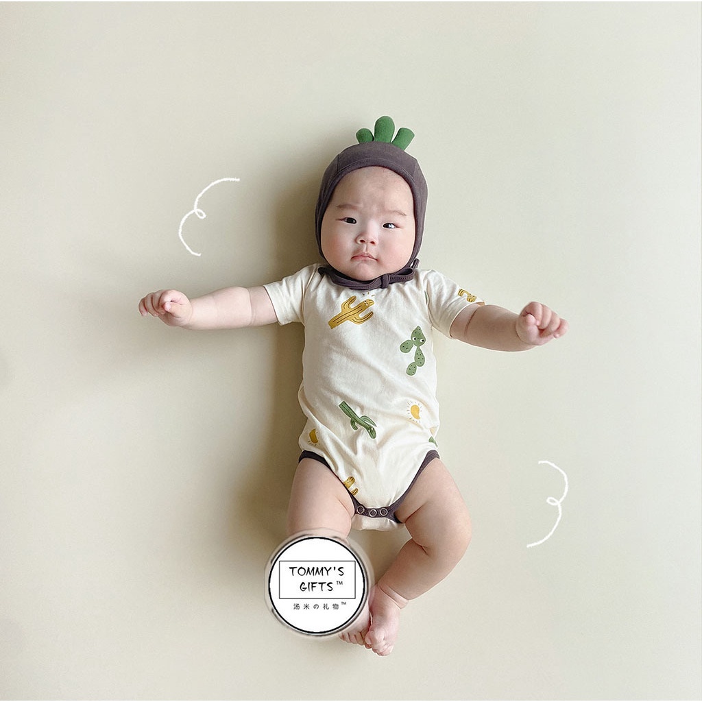 Bộ Quần Yếm Cotton Dễ Thương Cho Trẻ Sơ Sinh