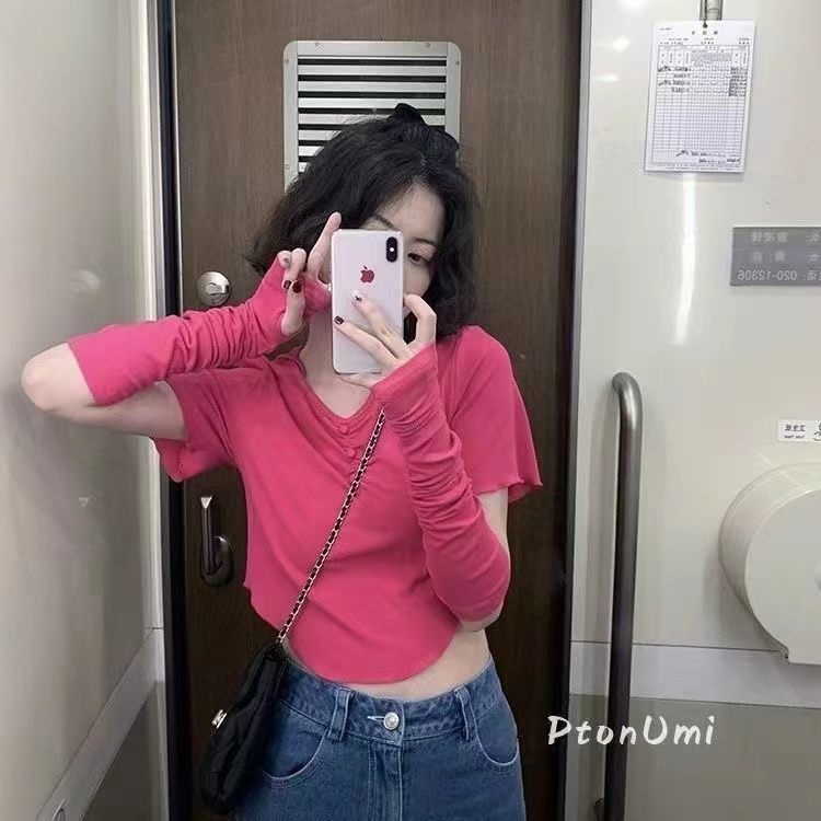 COZOK Áo Thun Tay Ngắn Cột Dây Thời Trang Hàn Quốc Dễ Phối Đồ