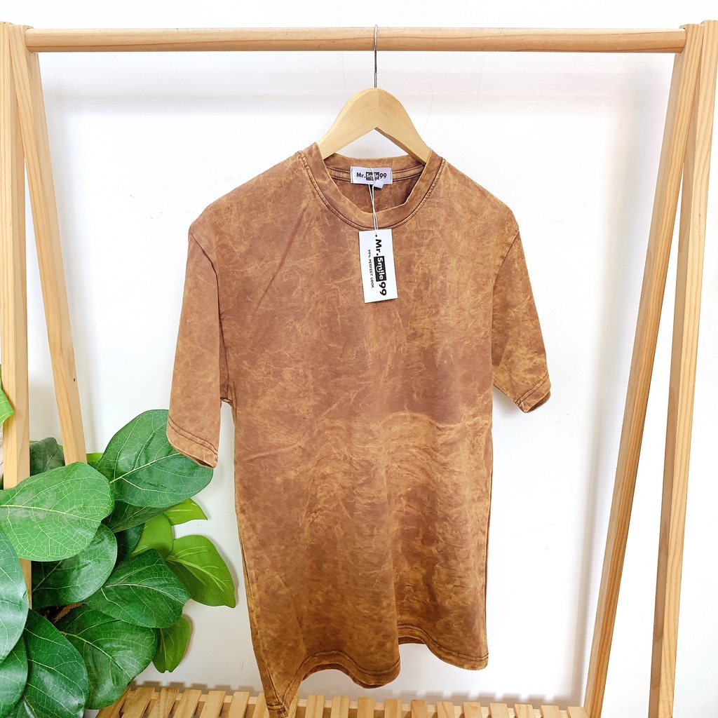 Áo Thun Phông Trơn Wash Basic Tay Lỡ Form Rộng Đen/Xám/Vàng/Nâu/Xanh Lá Unisex Nam Nữ Hot Trend Gen Z, Mr Smile 99 Shop