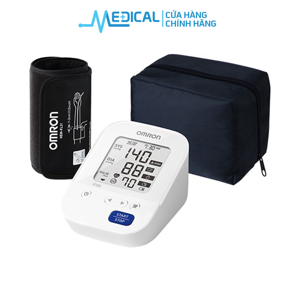 Máy đo huyết áp bắp tay tự động OMRON HEM7156 vòng bít xoay 360 độ ôm sát MEDICAL