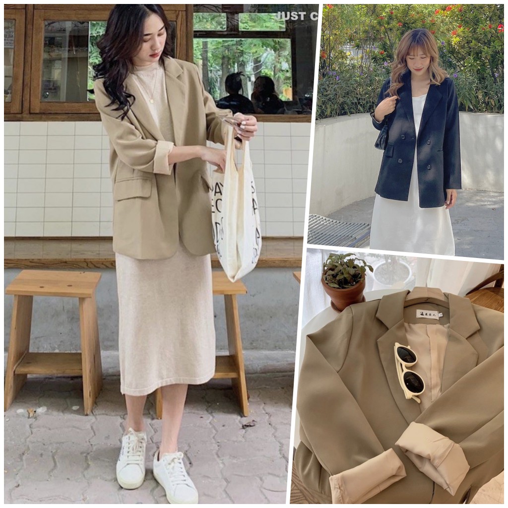ÁO KHOÁC BLAZER HÀN QUỐC 2 LỚP TÚI NẮP SIÊU HOT (ảnh thật/sẵn/có video) | BigBuy360 - bigbuy360.vn