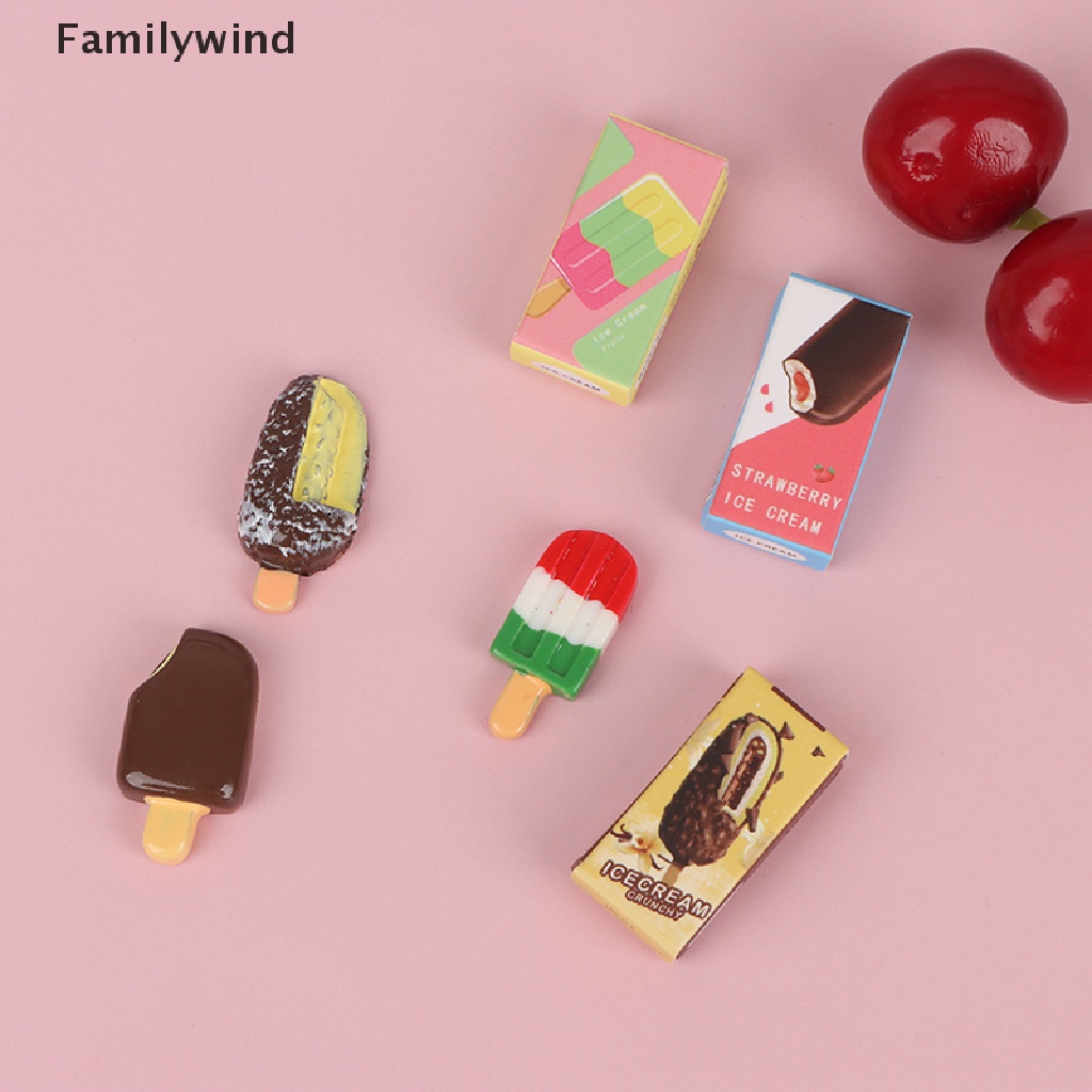 1 Set Hộp Kem / Sô Cô La / Cầu Vồng Mini Tỉ Lệ 1: 12 Trang Trí Nhà Búp Bê