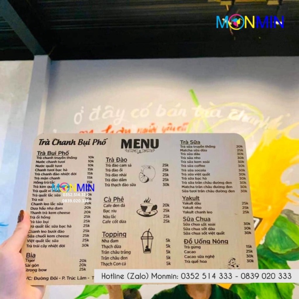 Menu gỗ MONMIN thiết kế theo yêu cầu - Siêu độc đáo - Tinh tế