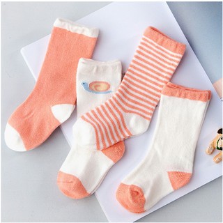 Set 4 Cao Cấp, Tất Hình Ốc Sên, Tất Cao Cổ Cho Bé Trai, Bé Gái