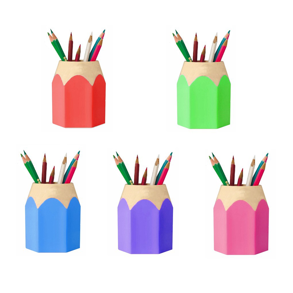 Plastic Removable Students Pencil Shape Dual-Use Pen Holder
