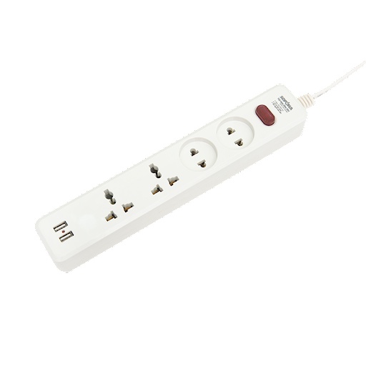 Ổ CẮM CHỐNG CHÁY 4 LỖ 1200W + 2 CỔNG USB 4U1-5 CAO CẤP SOPOKA - Điện Việt