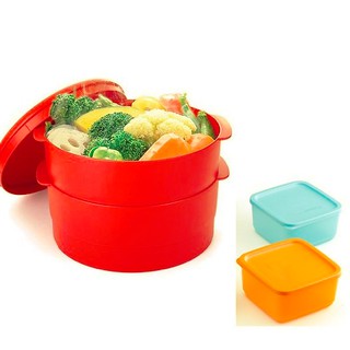 Bộ xửng 2 tầng tặng 2hộp bqtp tupperware 650ml