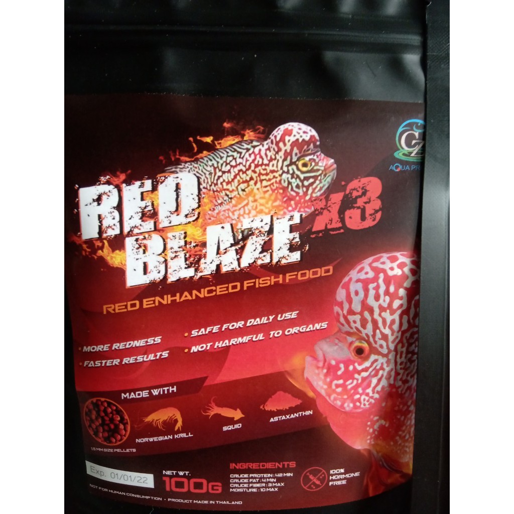 Thức ăn siêu kích màu x 3 cho cá la hán khỉ đỏ của thái red blaze