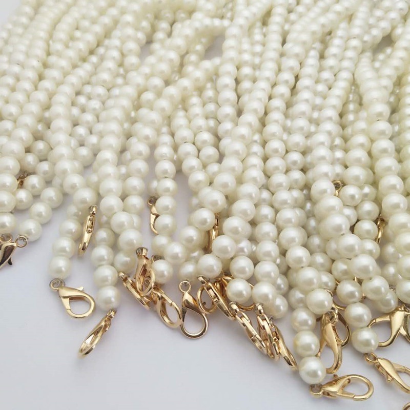 Dây chuỗi hạt ngọc trai Jasmin Noir dễ thương ngắn cho trang trí túi xách nữ