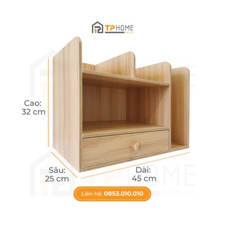 Kệ gỗ để bàn đa năng loại có hộc kéo - K1