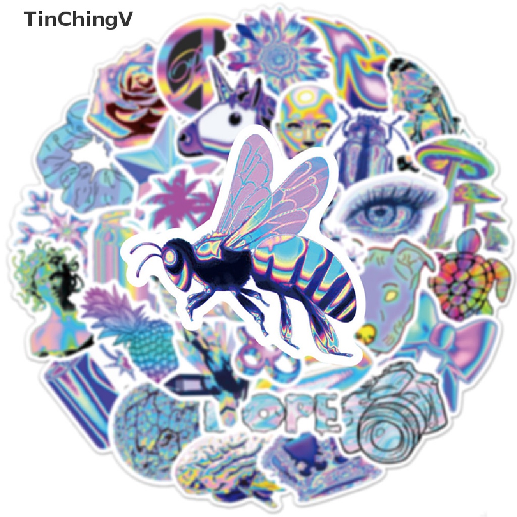 Bộ 50 Miếng Dán Holographic Dùng Trang Trí Quà Tặng Cho Bé Gái