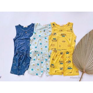 Bộ ba lỗ thun lạnh điều hoà mát rượi cho bé trai bé gái