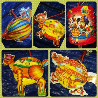 🏮🐖🎏 Lồng đèn giấy xếp mini đủ loại hình thú , lồng đèn trung thu