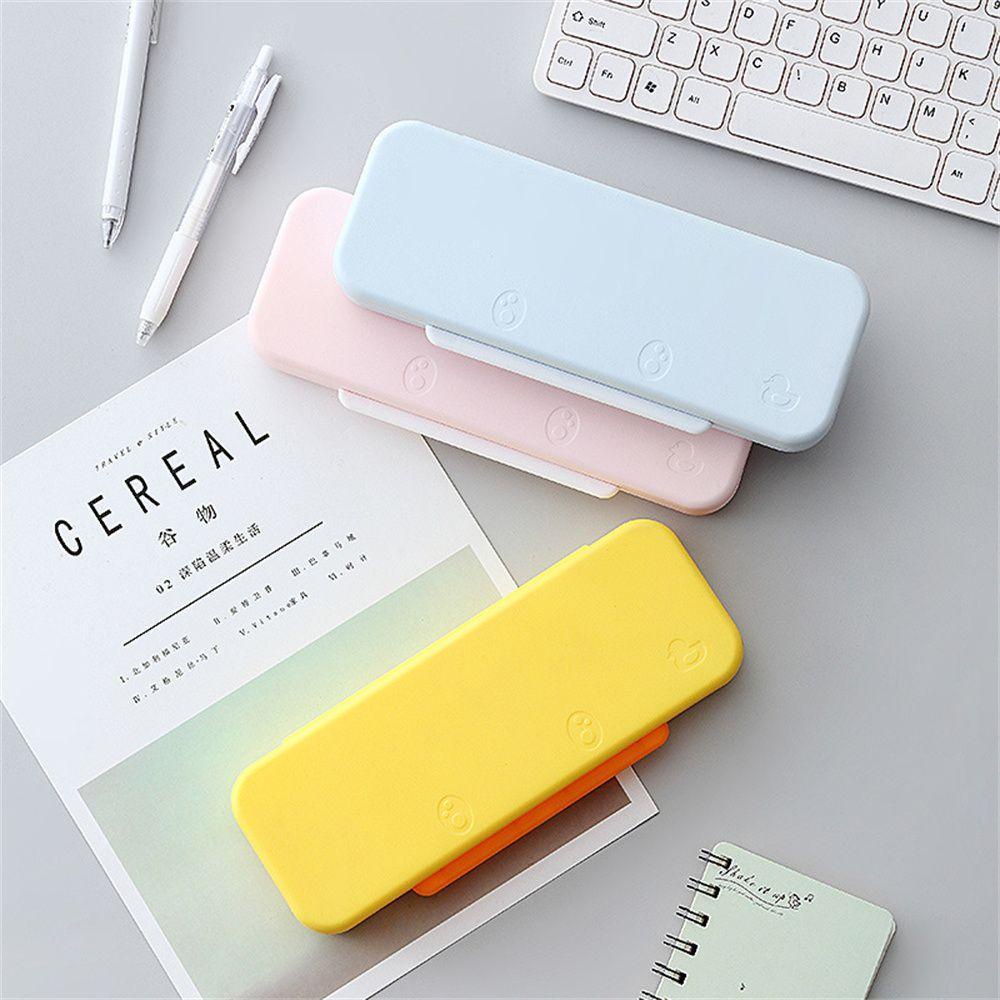 PEWANY Túi Đựng Bút Hai Lớp Màu Đất Chống Nước Sức Chứa Lớn Ốp