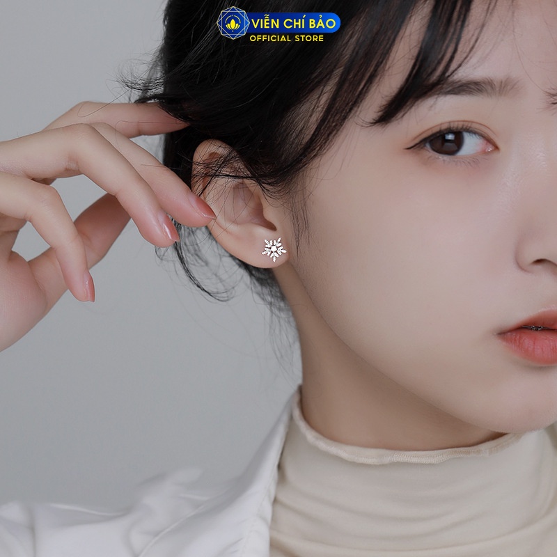Bông tai bạc nữ Snow chất liệu bạc 925 thời trang phụ kiện trang sức nữ Viễn Chí Bảo B400254