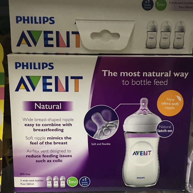 Bình sữa Avent 125ml/260ml cho bé yêu