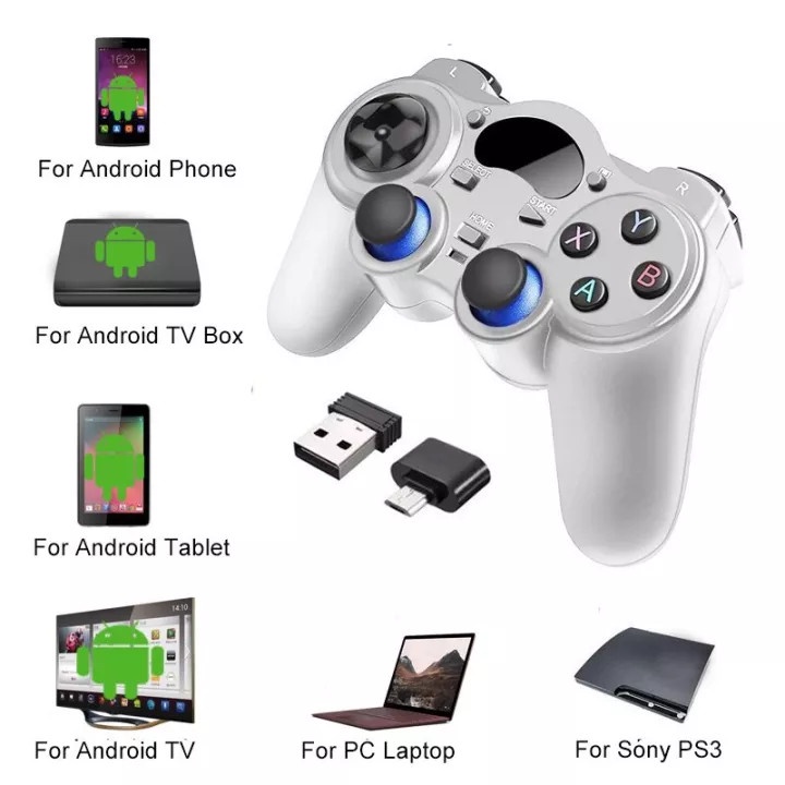 Tay cầm chơi game không dây Bluetooth 2.4G - Tay cầm chơi game PC / Laptop / Điện Thoại / TV Android / TV Box - BH 1 năm