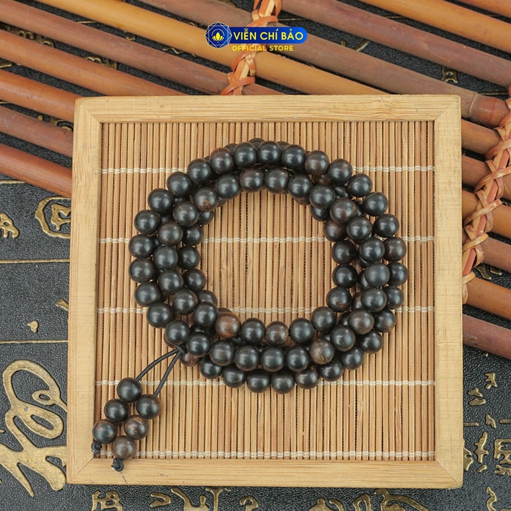 Vòng tay Trầm Hương nam nữ chuỗi 108 hạt trầm Indo 8mm  thời trang phụ kiện trang sức  Viễn Chí Bảo V000769