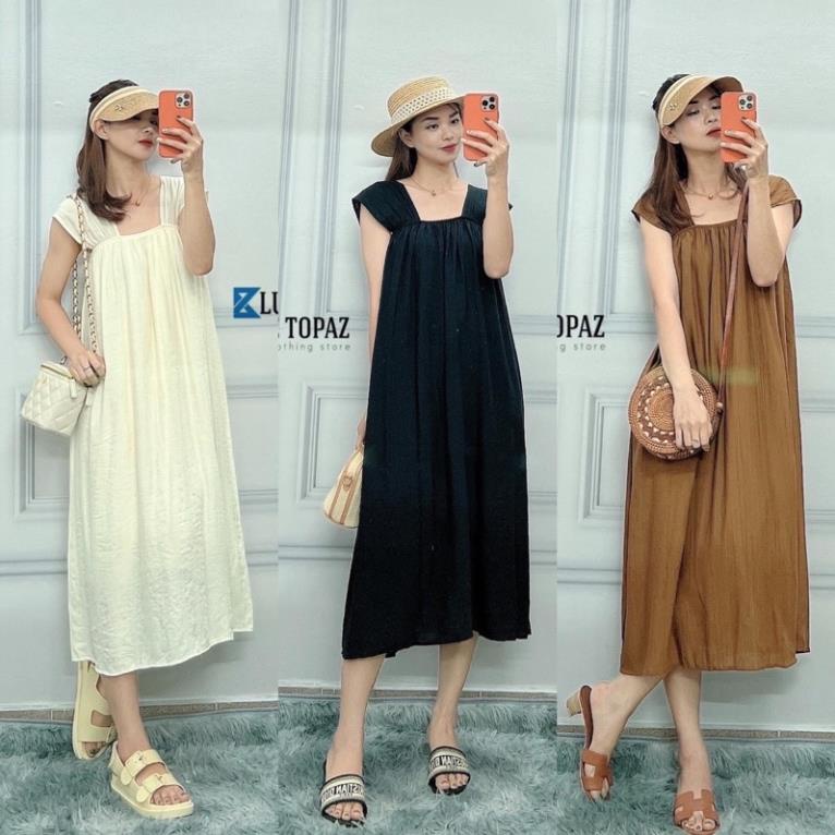 Đầm suông tay con siêu mát, bầu bí mang xinh luôn ạ
