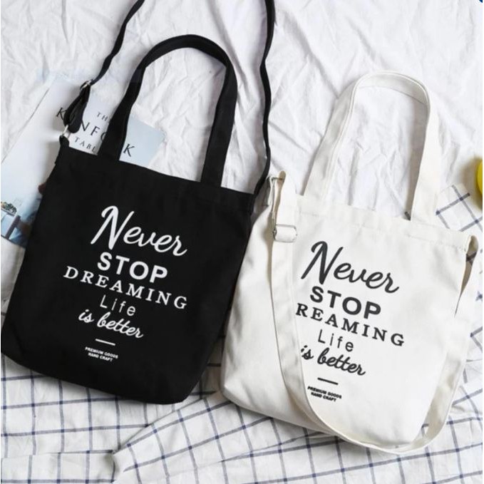 [FREESHIP❤️] [TẶNG MÓC KHÓA] Túi vải tote nữ đeo vai - Túi đeo chéo đa năng 7788