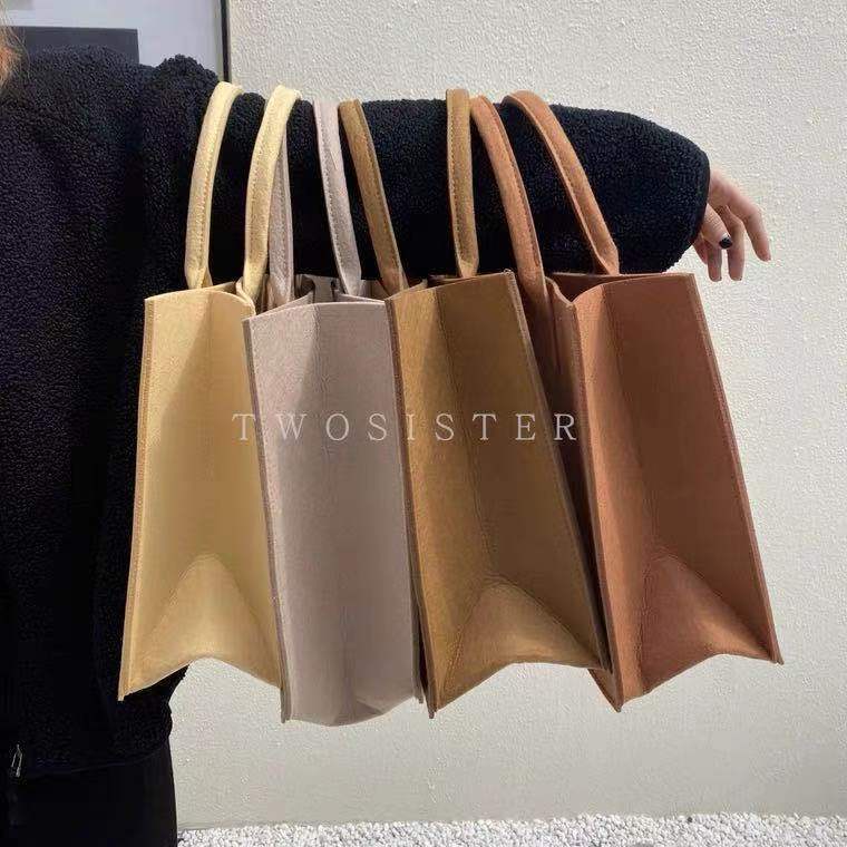 Túi Xách Nữ Vải Nỉ Dày Dặn Sức Chứa Lớn Phong Cách Hàn Quốc Dùng Khi Đi Mua Sắm/Đi Mua Sắm