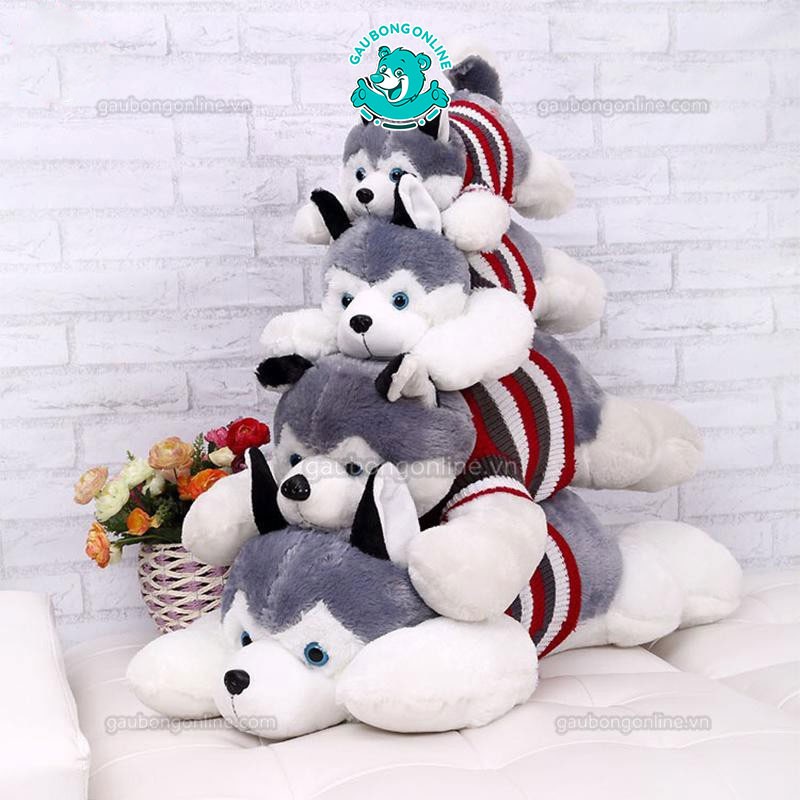 Chó bông Husky áo len hàng đẹp đủ kích thước