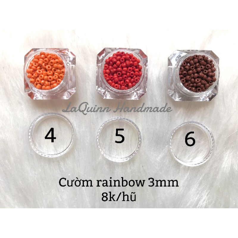 Cườm rainbow nhiều mầu sắc _ nguyên liệu handmade