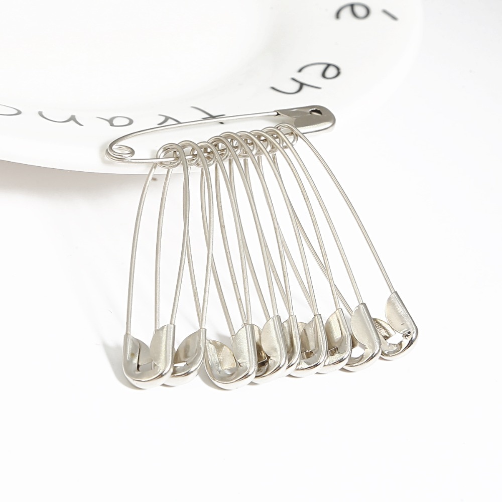 Set 50 kim băng cài áo chất liệu thép không gỉ màu vàng / bạc nhiều kích thước tùy chọn