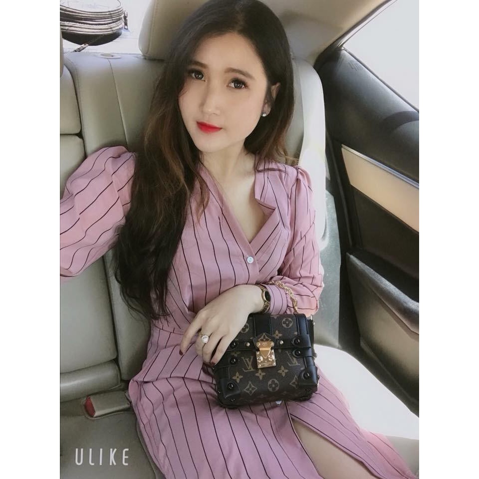 Đàm sơ mi cổ V thanh lịch