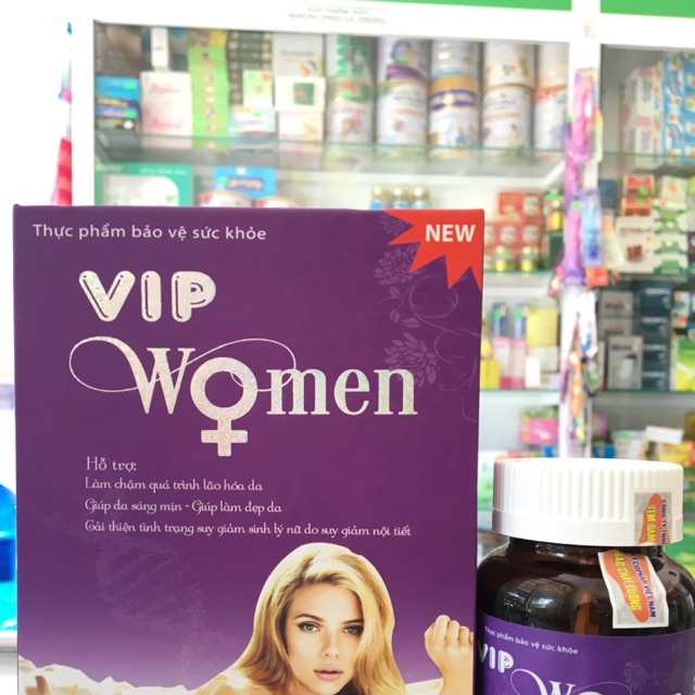 Viên uống VIP WOMEN Lọ 30 viên - Đẹp da, sáng mịn, điều hoà kinh nguyệt